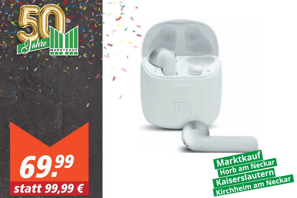 JBL True-Wireless-Kopfhörer Tune 225TWS
für 69,99 Euro