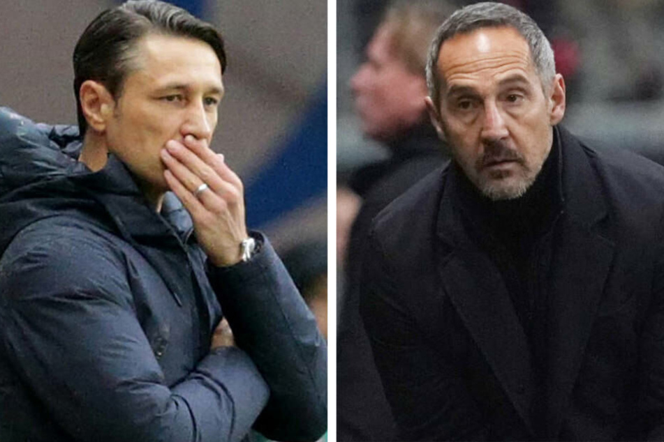 Einige Fans träumen bereits von einer Rückkehr von Niko Kovac (l.). Aber Fredi Bobic will an Adi Hütter (r.) festhalten.