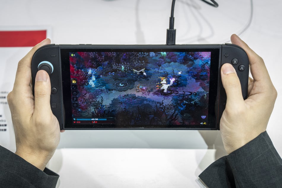 A vistor plays Hades 2 an upcoming independent game for Nintendo's Switch 2 during the BitSummit indie gaming expo in Kyoto city, Kyoto prefecture on Friday.