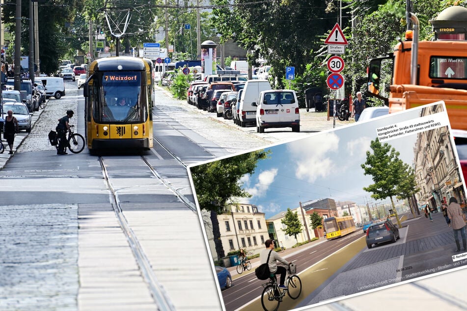 Asphalt statt Pflaster: So läuft der Ausbau der Königsbrücker Straße