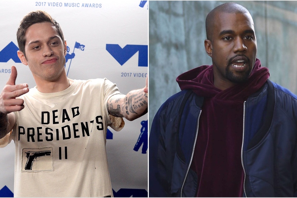 On Friday, it was reported that Kanye "Ye" West (r) has been telling friends that Pete Davidson (l) is suffering from AIDS.