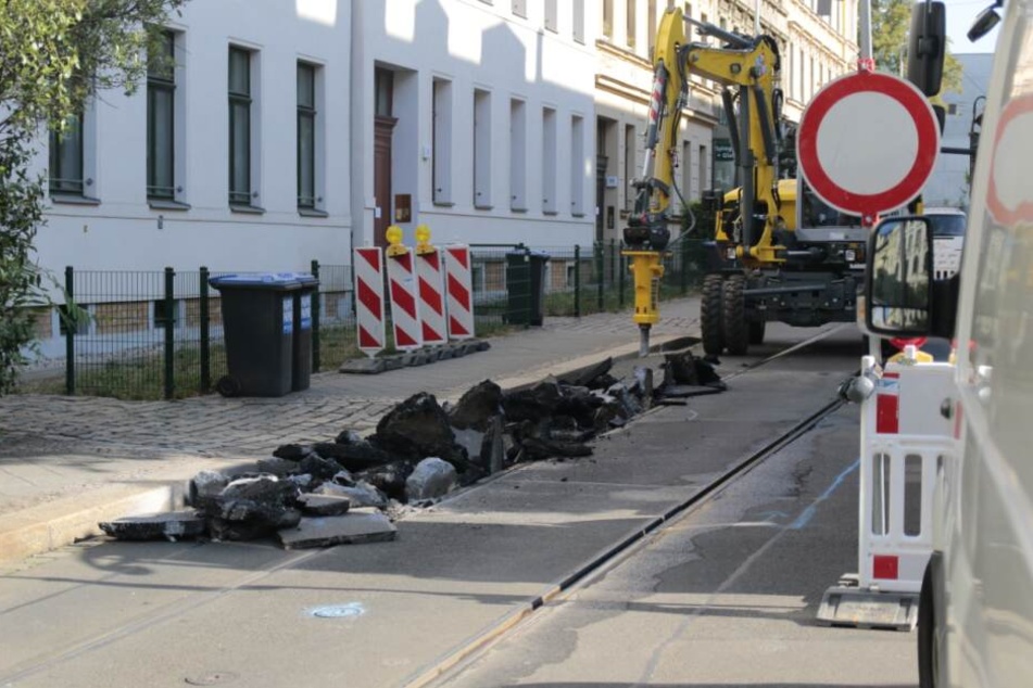 Die Stockstraße in Leipzig-Gohlis wird ab Dienstag für etwa eine Woche voll gesperrt.