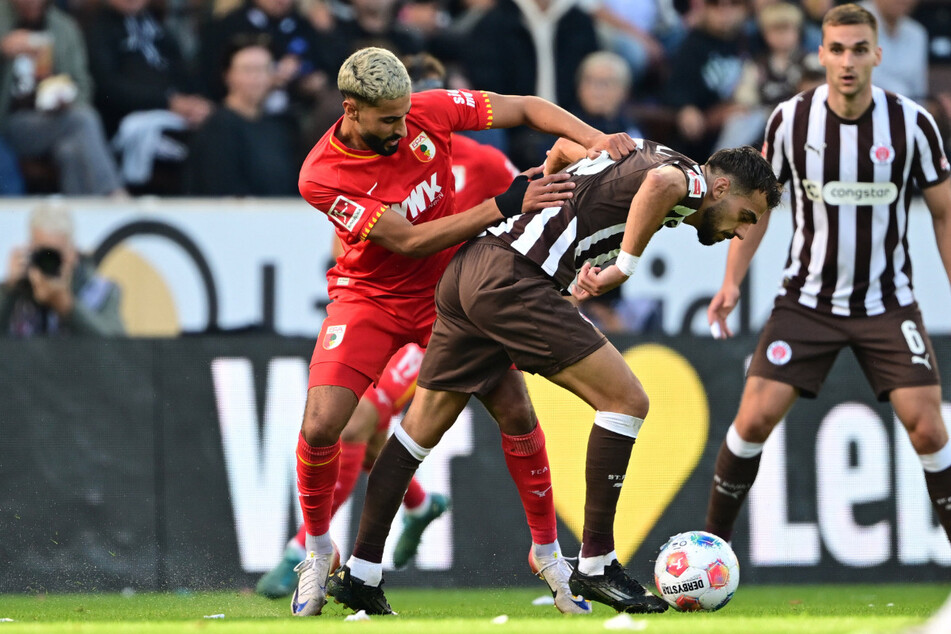 Saad hatte viel mit seinen ehemaligen Kollegen, wie hier Danel Sinani (28), zu kämpfen.