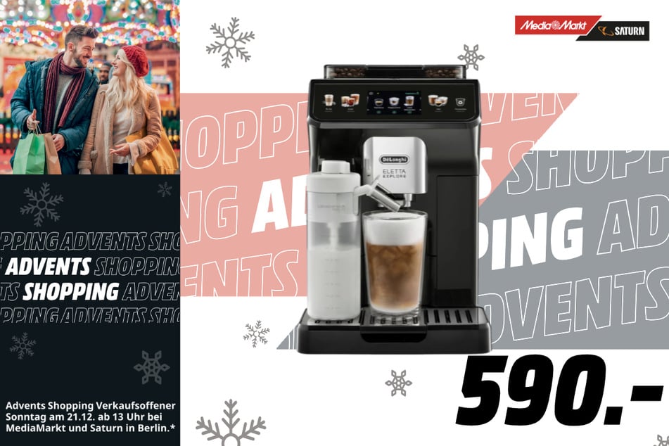 DeLonghi-Kaffeevollautomat Eletta Explore ECAM450.55.G für 590 Euro.