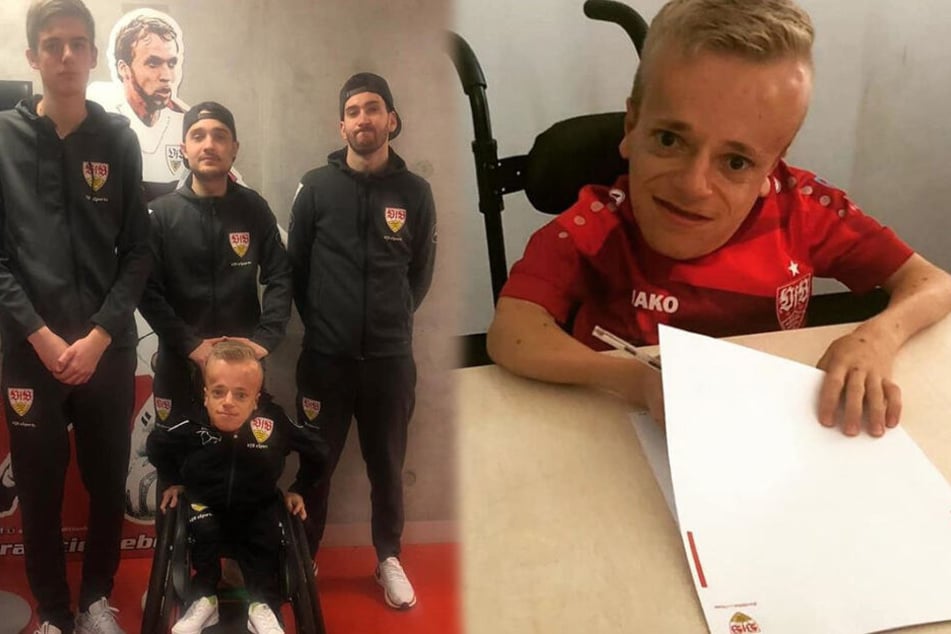 Niklas Luginsland (rechts im Bild) verlängerte im August seinen Vertrag beim VfB eSports, wo er Teil des Teams ist (links im Bild). (Fotomontage)