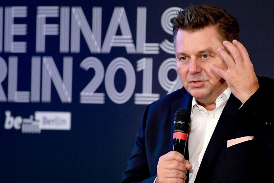 Andreas Geisel bei der Pressekonferenz zu den Finals 2019 in Berlin.