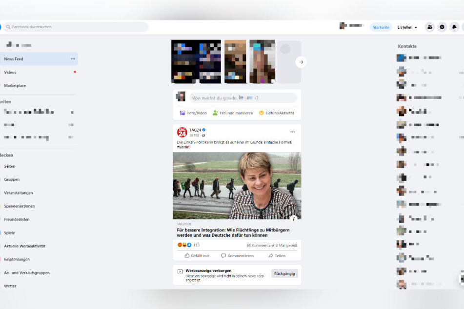 Mehr Platz und größere Schriftzeichen: So sieht der neue Newsfeed aus.