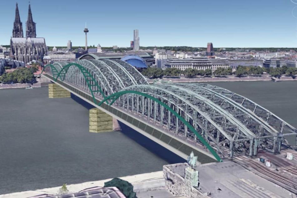 Visualisierung: So könnte die neue Brücke an der Hohenzollernbrücke aussehen.