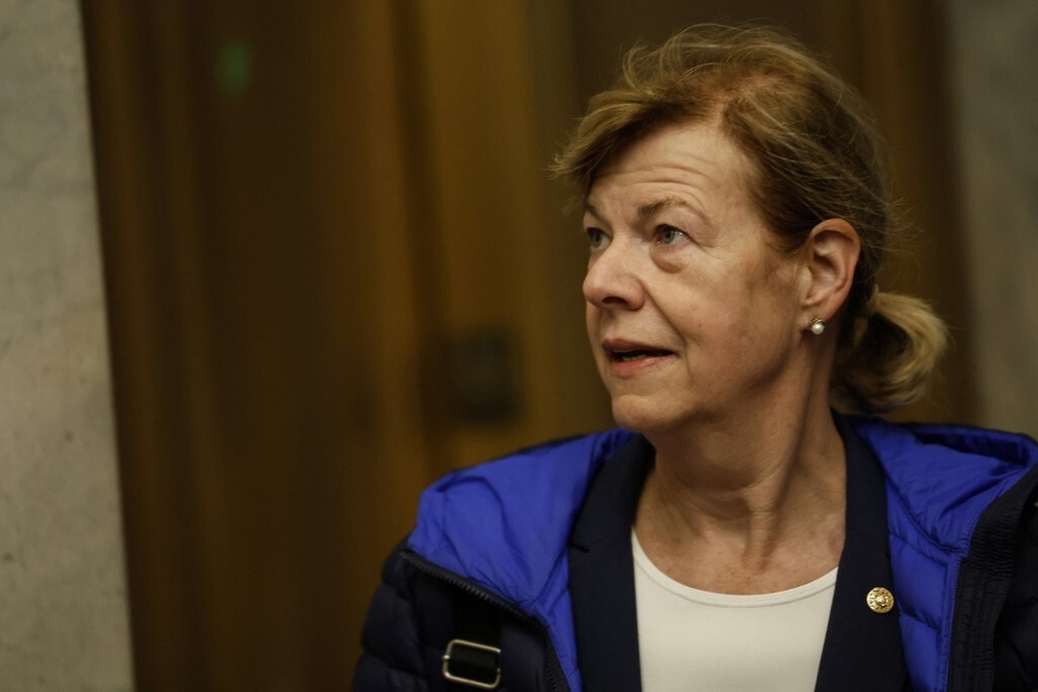 Wisconsin Sen. Tammy Baldwin, one of the bill's primary negotiators, arrives at the US Capitol Building on November 16, 2022, in Washington DC.