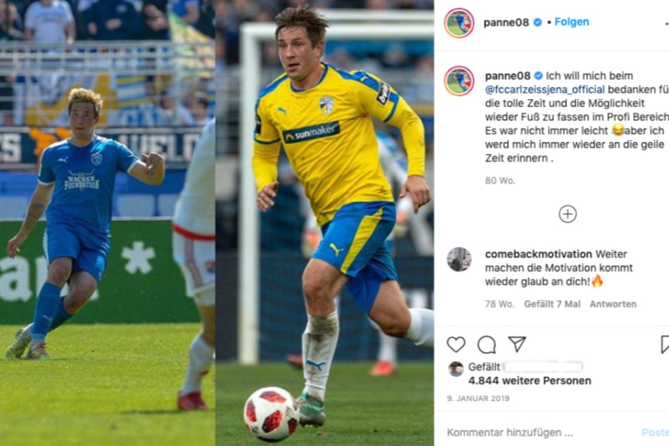 Kevin Pannewitz und seine Instagram-Verabschiedung nach der fristlosen Kündigung beim FC Carl Zeiß Jena.