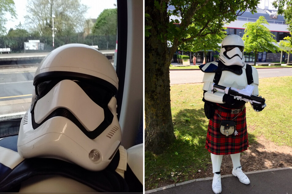 Der leidenschaftliche Star-Wars-Fan verkleidet sich gern als "Stormtrooper" des Imperiums. Manchmal sogar im traditionell schottischen Kilt.