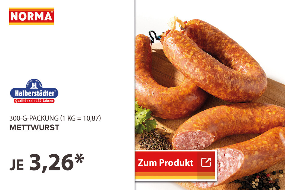 Mettwurst für 3,26 Euro.