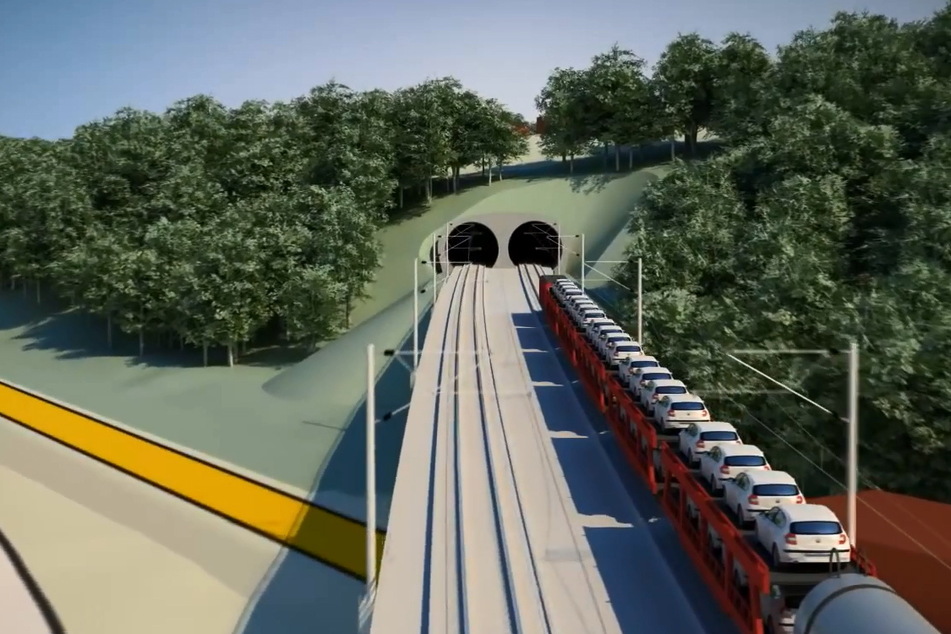 Direkt unter dem Erzgebirge hindurch: So wird die Tunnel-Einfahrt bei Heidenau für die geplante Schnellbahn-Magistrale Richtung Prag aussehen.