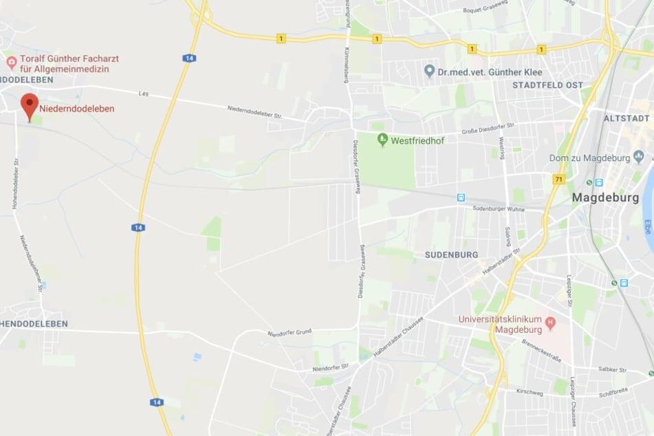 Der Bahnhof in Niederndodeleben befindet sich westlich von Magdeburg.