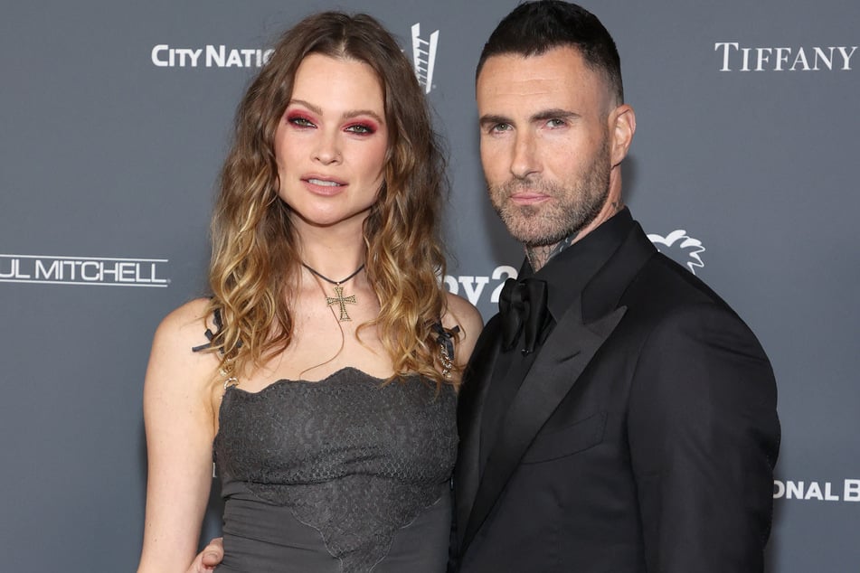 Adam Levine and wife Behati Prinsloo attend the Baby2Baby 10-Year Gala in November 2021.