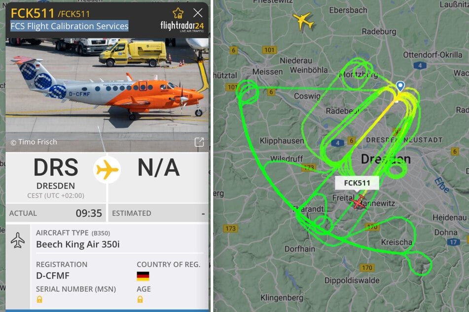Dreht er einfach wirre Kreise über Dresden? Nein, hinter dem Flug der Maschine FCK511 steckt eine wichtige Aufgabe.