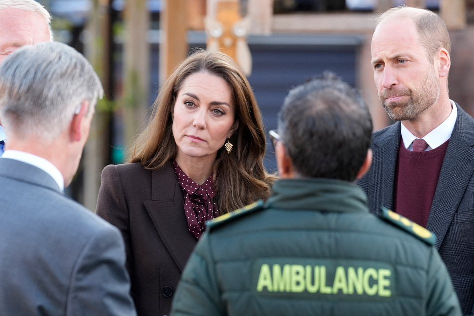 Kate and William (r.) visited Southport, northwest England, "to show support to the community and hear how local people have come together as the town recovers" from a July knife attack that killed three children, the palace said.