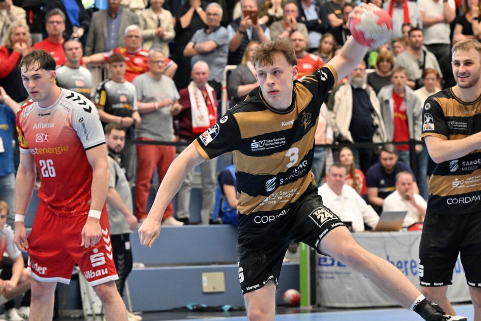 Louis Bensch (20) bescherte dem HC Elbflorenz gegen Essen per Siebenmeter den Erfolg in letzter Sekunde.