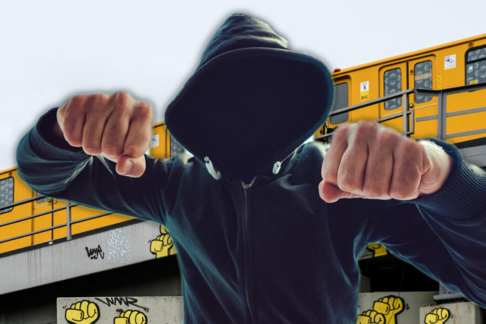 Nach Aussage der beiden leichtverletzten Männer kam es gegen 2.50 Uhr in der Linie U1 zwischen den Bahnhöfen Schlesisches Tor und Warschauer Straße zu der Attacke. (Bildmontage)