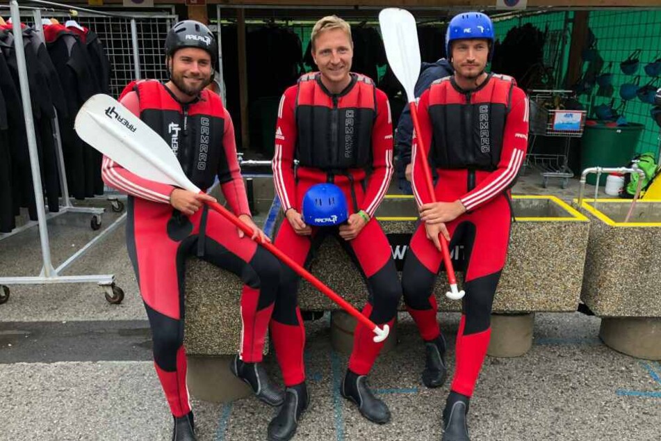 Niklas Kreuzer, Marco Hartmann und Florian Ballas sind bereit.
