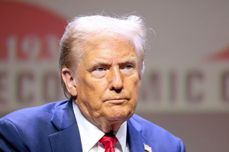 Donald Trump during a campaign event with the Detroit Economic Club at the Motor City Casino in Detroit, Michigan on October 10, 2024.