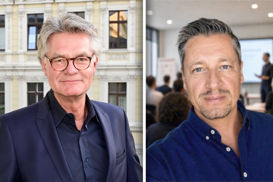 Sprechen über Anlagebetrug: Peter Escher (72, l.) und Präventions-Experte Rico Reichel.