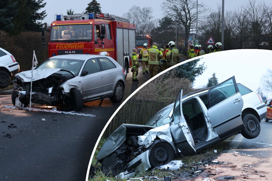 Schwerer Crash auf Bautzner Landstraße: Drei Personen verletzt