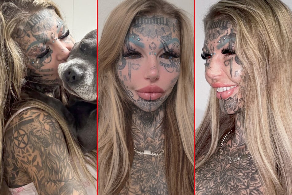 Amber Luke decided against getting her tattoos removed after seeing an AI-generated image of what she'd look like without them.
