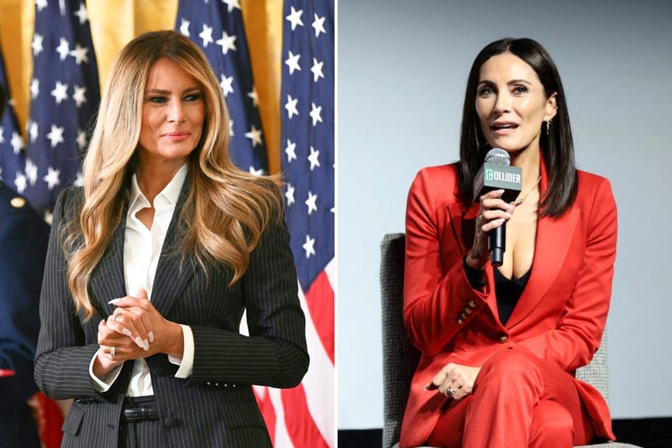 In a recent interview, comedian Laura Benanti (r) claimed to have been doxxed by MAGA supporters for her impression of Melania Trump (l) on Stephen Colbert's The Late Show.
