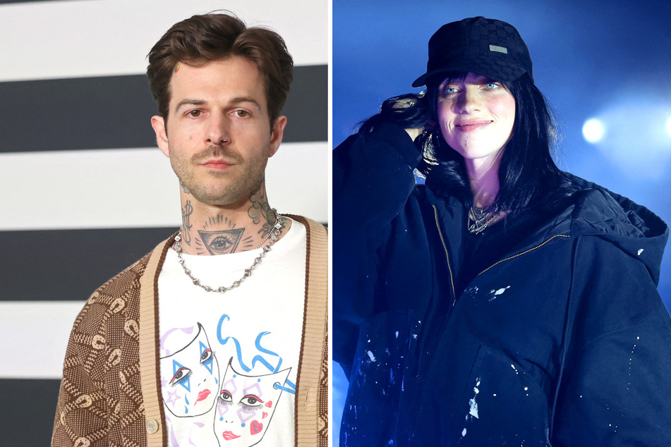 On Sunday, Billie Eilish (r) ventured through the festival grounds at Coachella with her boyfriend, Jesse Rutherford (l).
