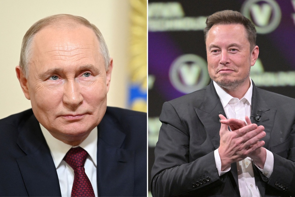 Elon Musk (r.) has reportedly kept in close contact with Vladimir Putin during the Ukraine invasion, even possibly advocating a peace deal in the Russian president's favor.