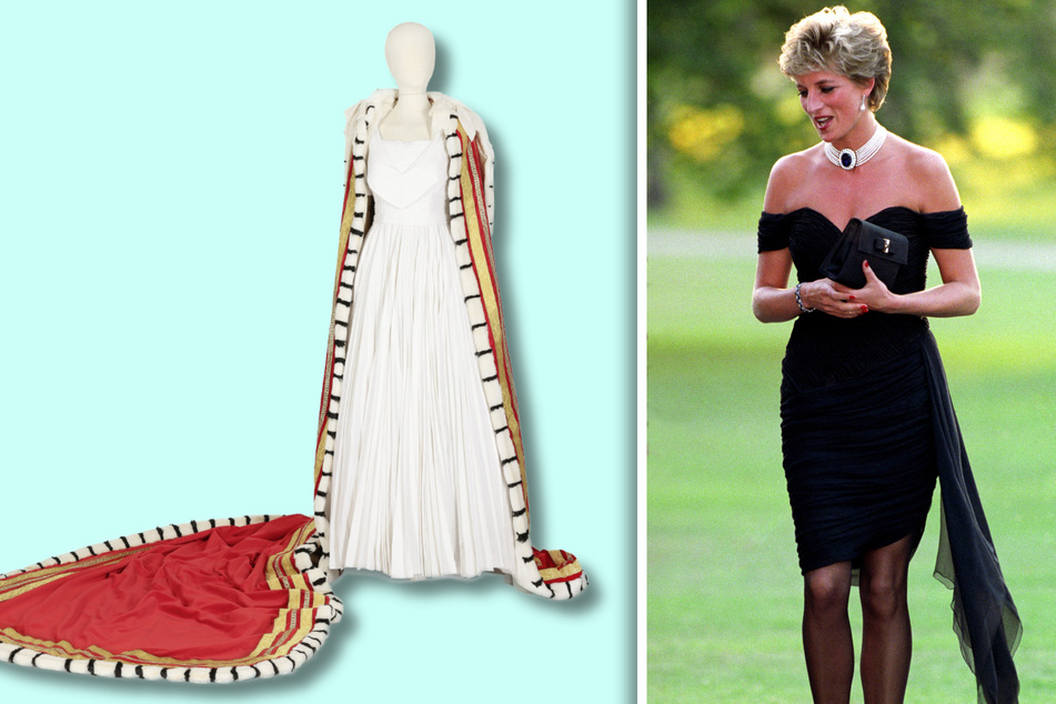 Auch die Nachbildungen von Krönungsgewand und schulterfreiem Cocktail-Kleid der einstigen Prinzessin Diana (†36) werden Teil der Versteigerung sein.