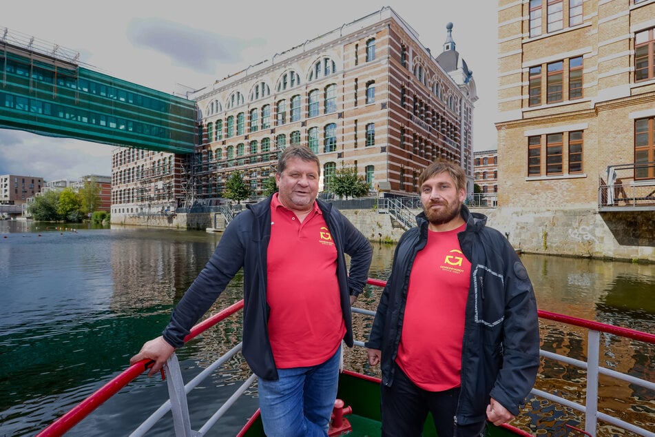 Geschäftsführer Dirk Eckart (57, l.) und Projektleiter Marcus Muschke (33) von der Firma Gemeinhardt aus Roßwein präsentierten das Vorhaben.