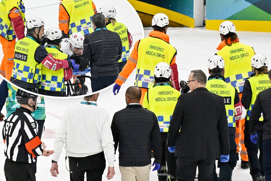 Schock-Szenen bei Olympia: Eishockey-Star kann nicht mehr aufstehen