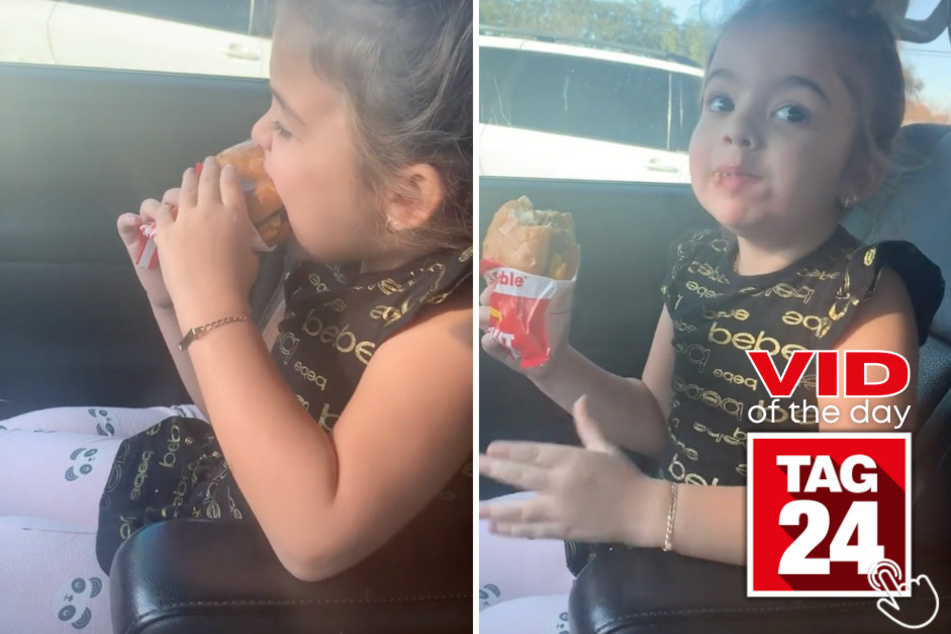 Today's Viral Video of the Day features a young girl with an insatiable appetite for cheeseburgers!