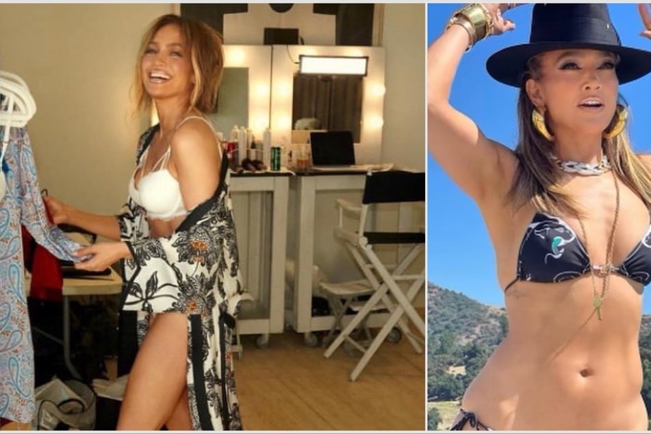 Jennifer Lopez kicks off the week with smiles and sexy lingerie