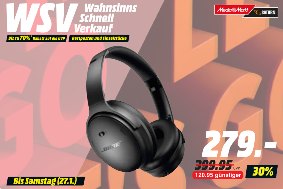 Bose-Kopfhörer für 279 statt 399,95 Euro.