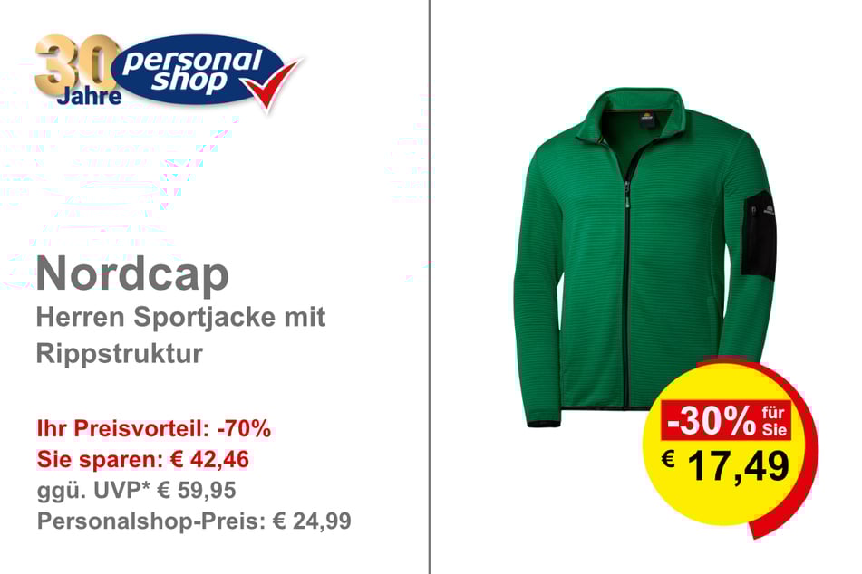 Nordcap Herren Sportjacke mit Rippstruktur