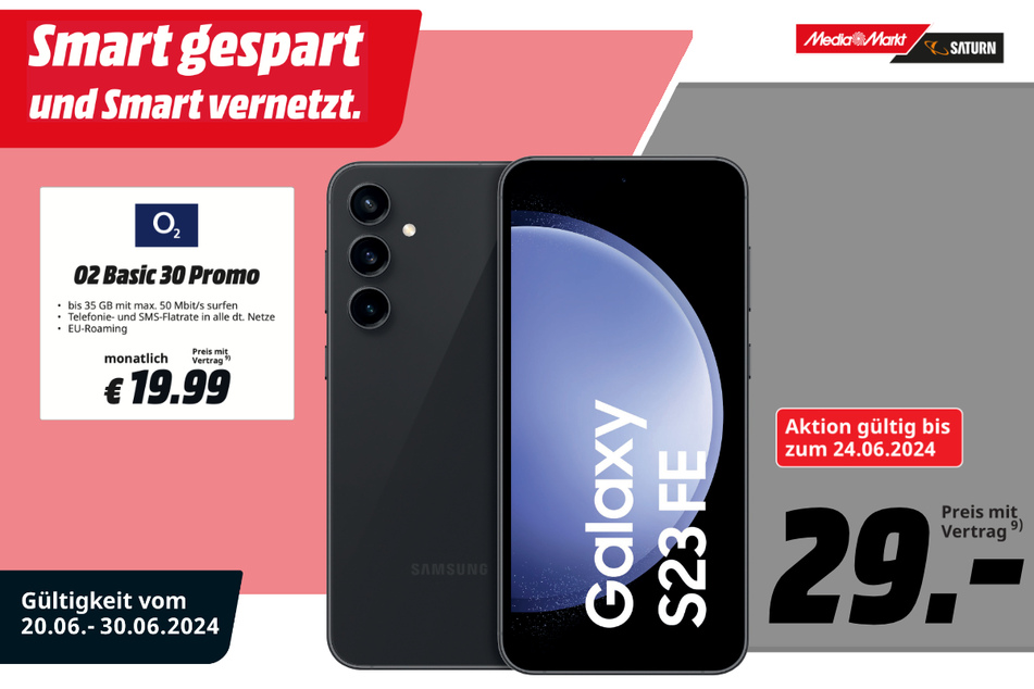 Samsung Galaxy S23 FE 5G für 29 Euro im Vertrag.