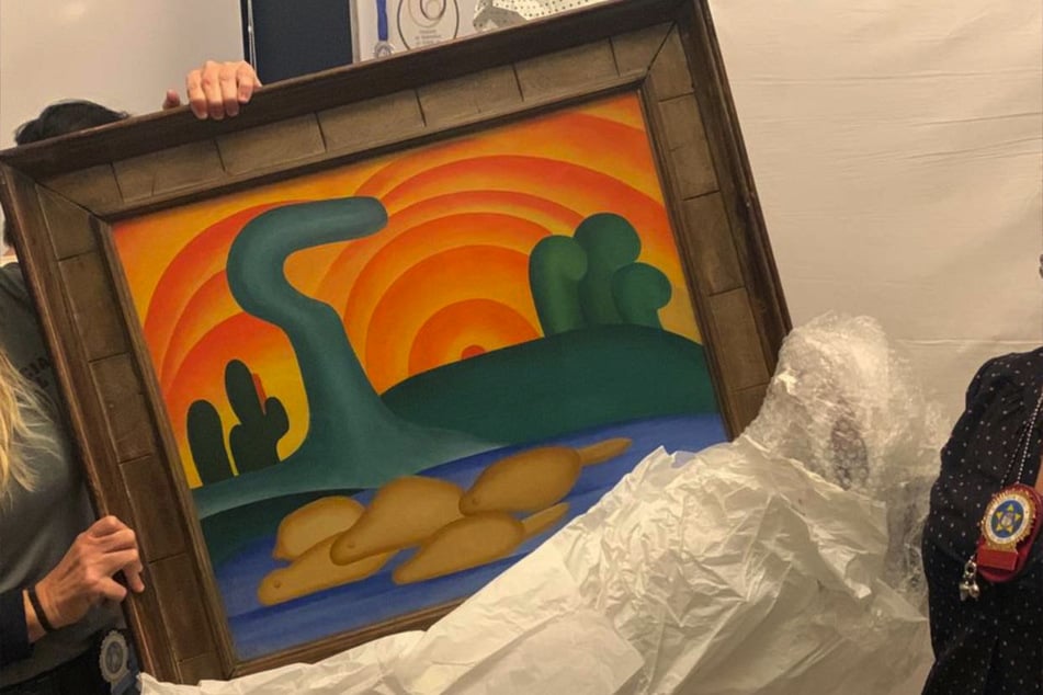 Auch das Gemälde "Sol Poente" der brasilianischen Malerin Társila do Amaral war von der Bande gestohlen worden.