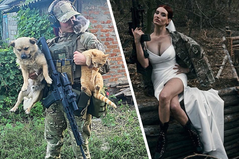 Heiraten an der Front: Scharfschützin Ewgenia heiratet ihren Soldaten ganz in Weiß