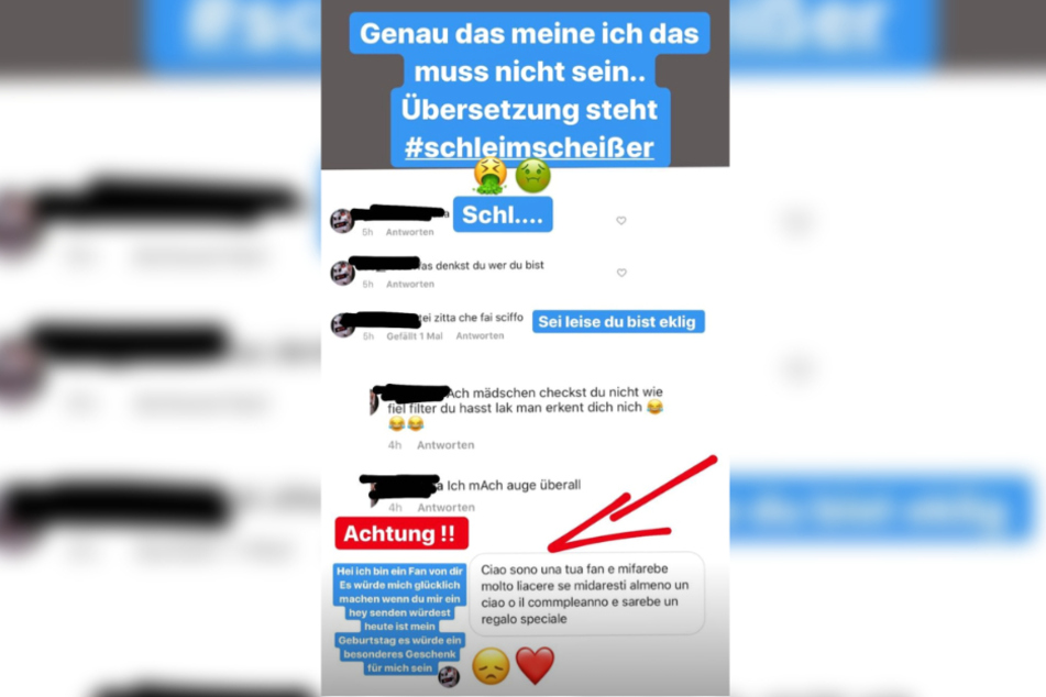 Das Bild zeigt einen weiteren Screenshot aus den Instagram-Stories von DSDS-Kandidatin Chiara D'Amico.