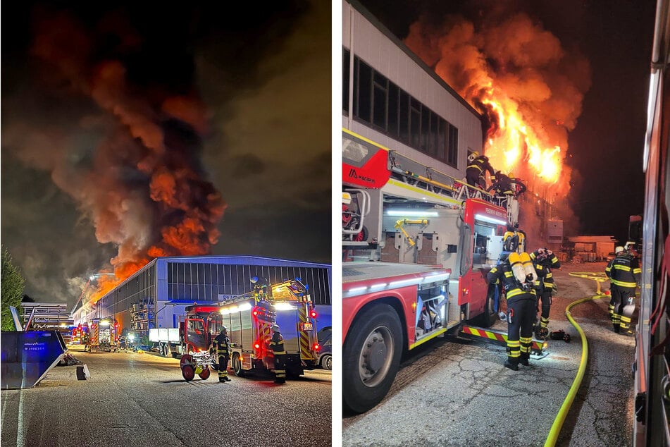 Die Flammen schlugen aus der Produktionshalle.