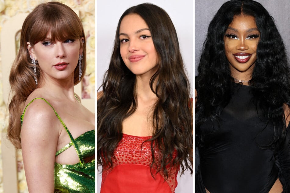 (From l to r) Taylor Swift, Olivia Rodrigo, and SZA are among the most-nominated acts at the 2024 iHeartRadio Music Awards.