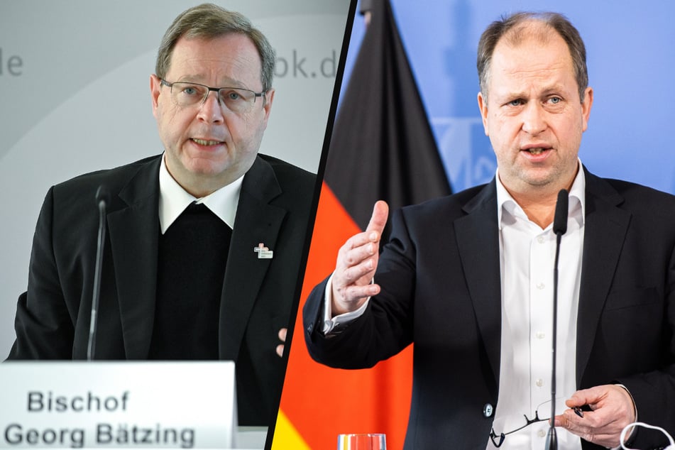 NRW-Familienminister Joachim Stamp (50, FDP) und der Bischof Georg Bätzing (59) haben Kardinal Rainer Maria Woelki (64) kritisiert. (Fotomontage)