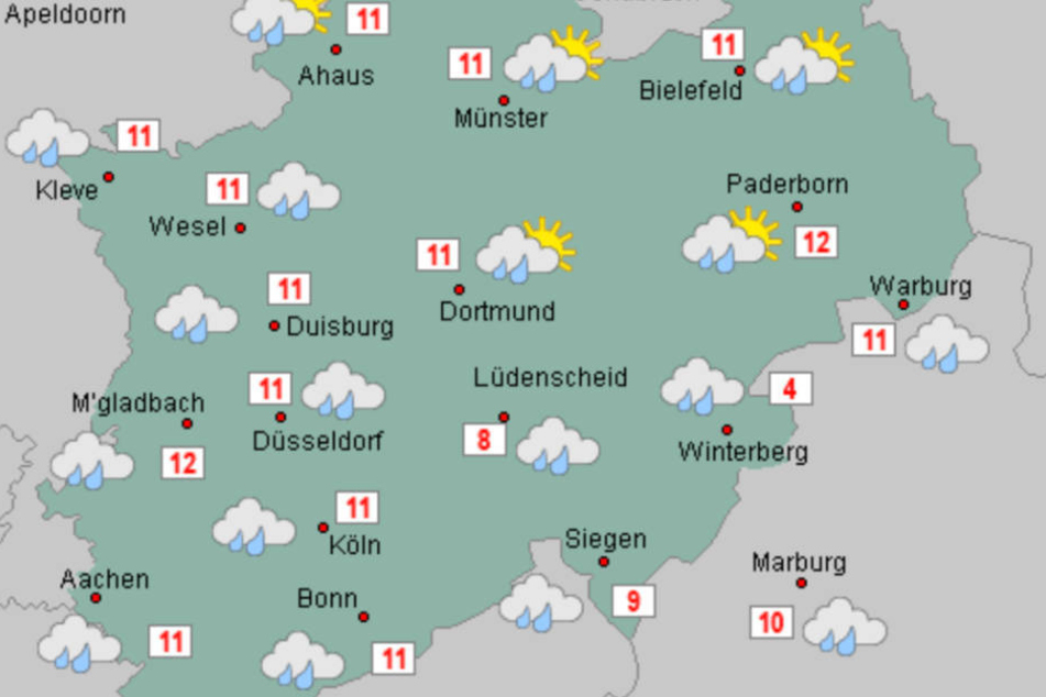 Am kommenden Wochenende macht sich in NRW regnerisches und stürmisches Wetter breit.