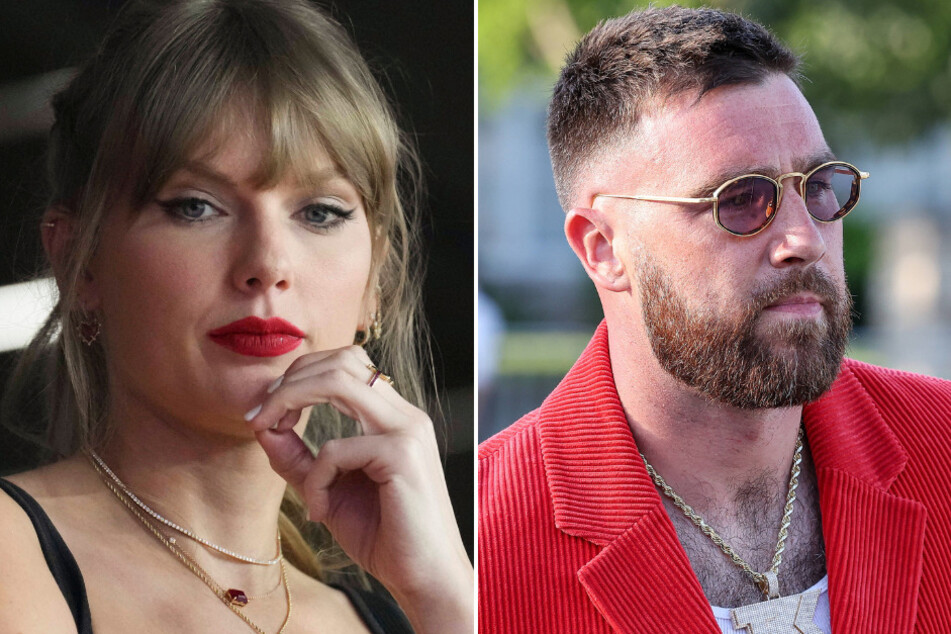 Taylor Swift's (l.) boyfriend Travis Kelce rushed to call her as soon as he heard the news about her canceled Eras Tour shows in Vienna.