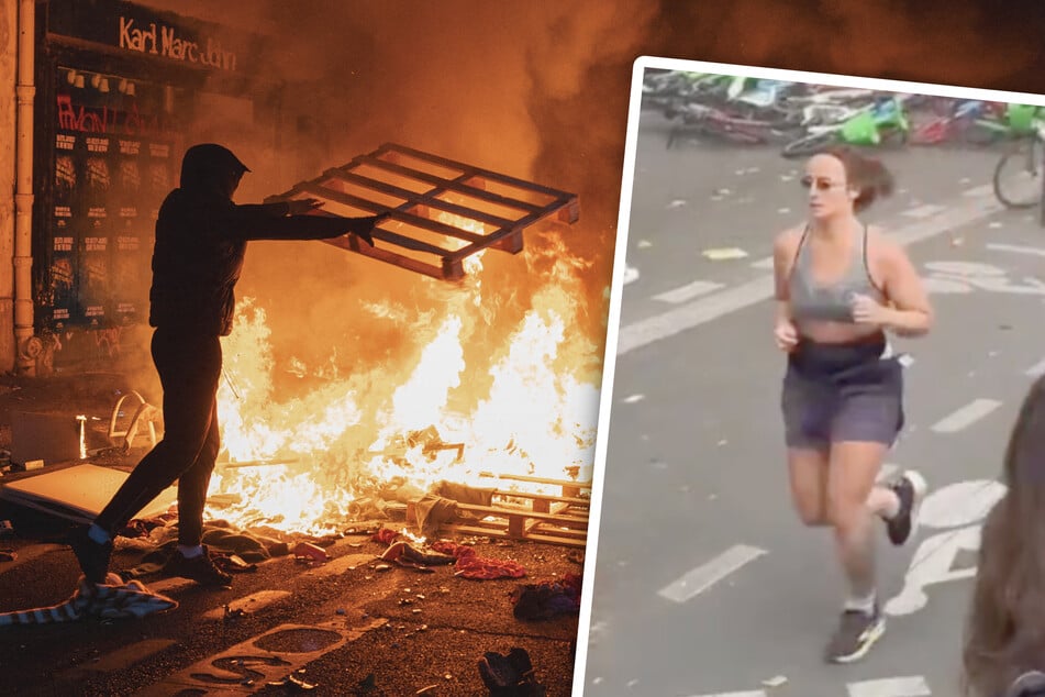 Gewalt, Chaos, Plünderungen: Frankreich brennt! Joggerin geht mittendrin viral