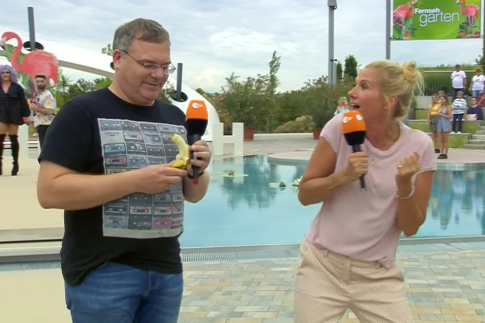 Erinnerung an Luke Mockridges Skandal-Auftritt im "ZDF-Fernsehgarten": die Banane.