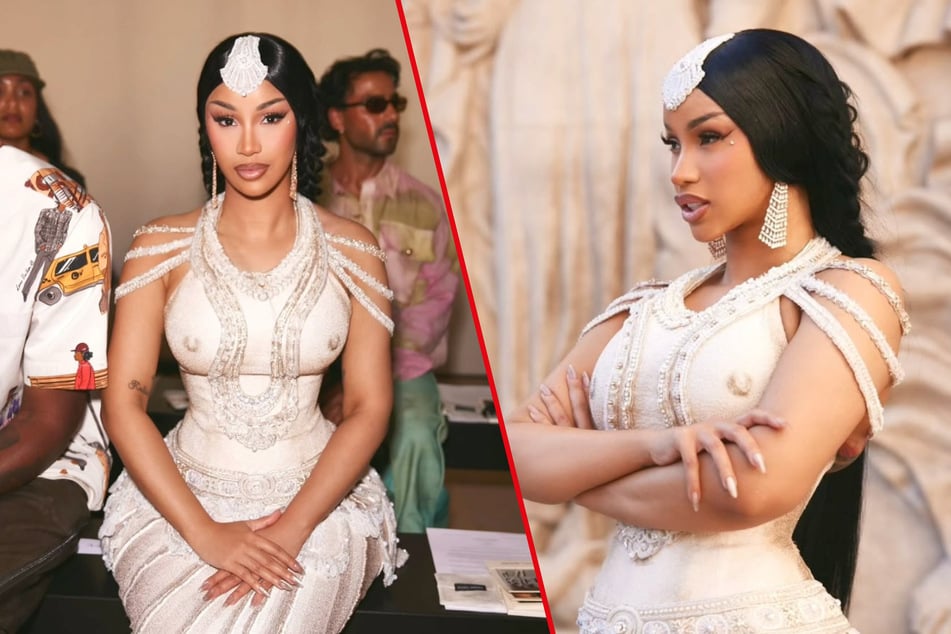 Cardi B stuns in a statuesque gown at 2026 Paris Fashion Week